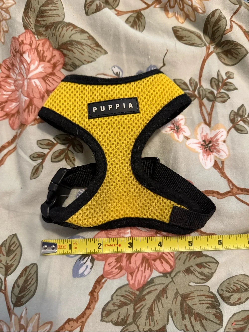 Puppia Yellow and Black Breathable Mesh Dog Harness